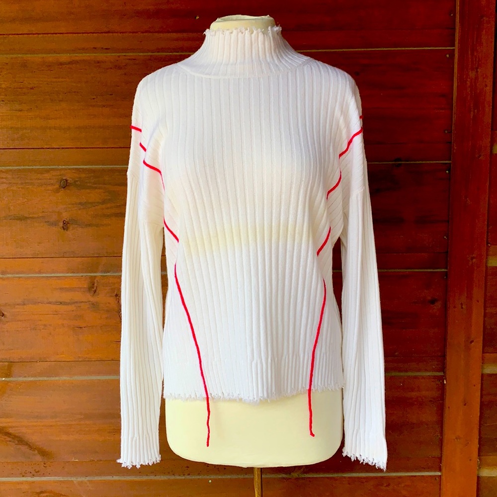 SOH Deconstructed Mock Neck Sweater